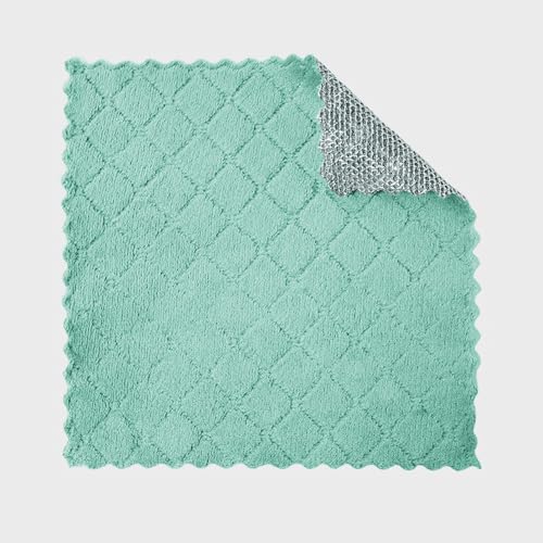 Multipurpose Dishwashing Rags for Wet and Dry,Multifunctional Non-Scratch Wire Cloth, Non Scratching Metal Wire Rag for Kitchen, Counter, Dishes, Sink - color: Green