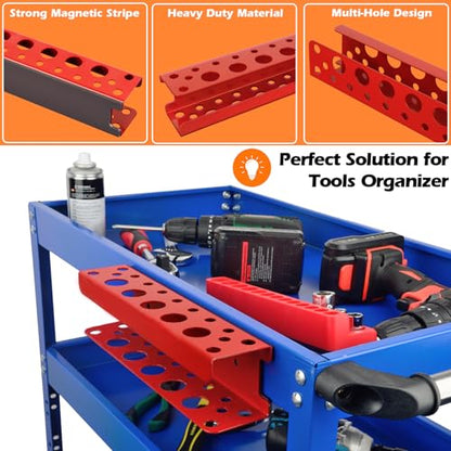 MUTUACTOR Magnetic Screwdriver Rack,1PCS Heavy Duty Magnetic Mount Red Screwdriver Organizer,Magnetic Tool Holder Durable Storage Holder for Multiple Screwdriver Plier Shear Tool Chest Cart Workbench - style: Red Screwdrivers Holder