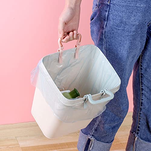 8 Pack Small Trash Can Clips with Handle Non-Slip Trash Bags Clamp Holder Fastener for Bathroom Trash Can Wastebasket Garbage Can Toilet Vanity Waste Basket Office Bedroom Trash Bin