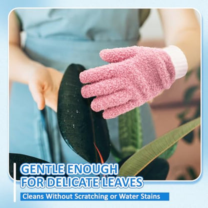 MIG4U Microfiber Dusting Gloves House Cleaning Glove for Blinds, Windows, Shutters, Furniture, and Car, Reusable Lint-Free Pink 1 Pair S/M - color: Pink 1 Pair, size: Small-Medium