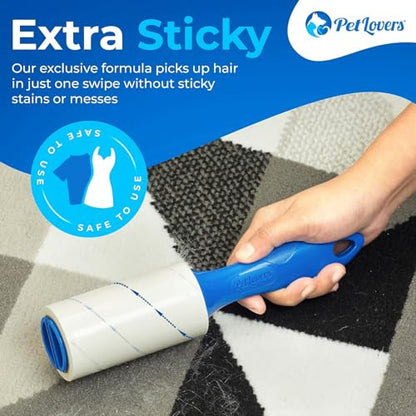 PetLovers Extra Sticky Lint Roller Mega Value Set 450 Sheets for Pet Hair Removal and Clothes, Dog and Cat Lint Remover 5 Pack - size: 5 pack