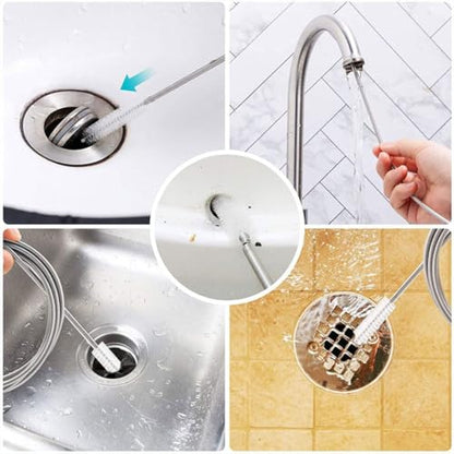 Car Drain Dredge Cleaning Scrub Brush, 150cm Flexible Auto Sunroof Drain Cleaning Tool with 2Pcs 7.9in Cleaning Brush, Flexible Tube Cleaning Brush for Car, ac, Home Kitchen (1Pcs, 236in) - color: 1pcs, size: 236in
