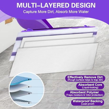 Mop Pads Refills Compatible with WetJet Mop, Disposable Mop Pads for Hardwood Floors, Tile, Laminate & Multi-Surface Cleaning, 200 Pack - size: 200p WetJet Disposable