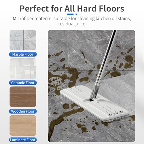 10Pcs Joymoop Mop Replacement Pads, 13 * 4.9'' Universal Mop Pads Mop Head Refills Washable Wet Mop, Compatible with Most 11-13” Size Mops - color: Grey + White, size: 13 * 4.9''