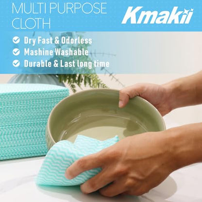 KMAKII Handi Wipe Reusable Cloths - Multi-Purpose Disposable Dish Cloths and Towels, Ultra Absorbent, Fast-Dry, Durable Cleaning Wipes for Kitchen and Home, Green, 11.8 x 21 inches, Pack of 80 - color: Green