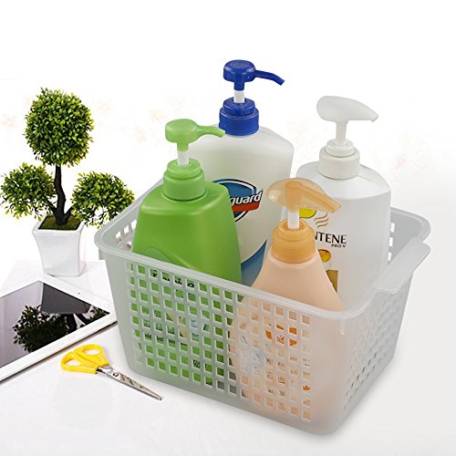 Clear Plastic Storage Bins/Basket Organizer, 6-Pack | Pantry Organizers and Storage, Multi-Use Organizer Binsfor Home Bathroom Kitchen