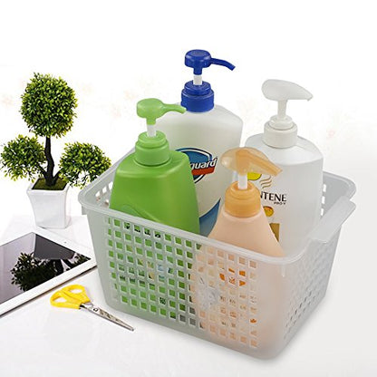 Clear Plastic Storage Bins/Basket Organizer, 6-Pack | Pantry Organizers and Storage, Multi-Use Organizer Binsfor Home Bathroom Kitchen