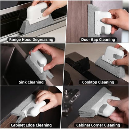Window Track Cleaner Brush 2Pcs- 2In1 Window Sill Track Cleaner Tool, Crevice Cleaning Tool for Sliding Door Blinds Windows (Grey) - color: Gray