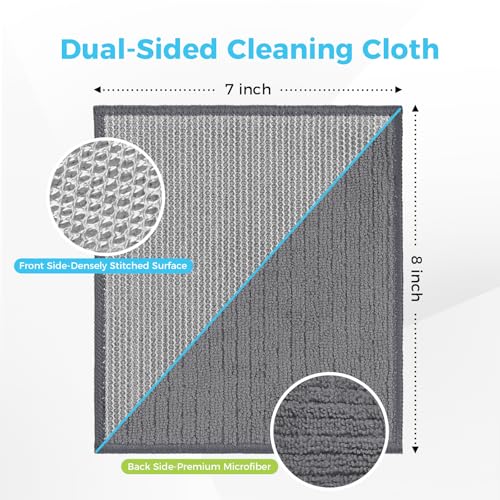 AIDEA Non Scratch Wire Dishcloth 24PK, Upgraded Wire Dishwashing Rag for Kitchen, Dual Sided, Dish Cloths for Washing Dishes, Cleaning Pads Steel Scrubber for Cookware, Sinks, Stove Tops, 7"×8" Grey - color: Grey