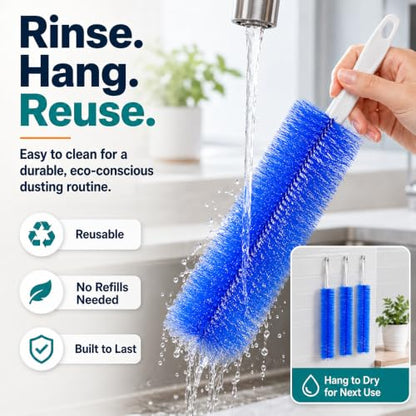 Bendable Microfiber Head, 2026 New Reusable Dust Remover Fan Blades Cleaner Brush, Multi Purpose Washable Brush for Electric Fans Air Conditioning, Home Car Vents, Curtain (2Pcs Gray) - color: 2pcs Gray