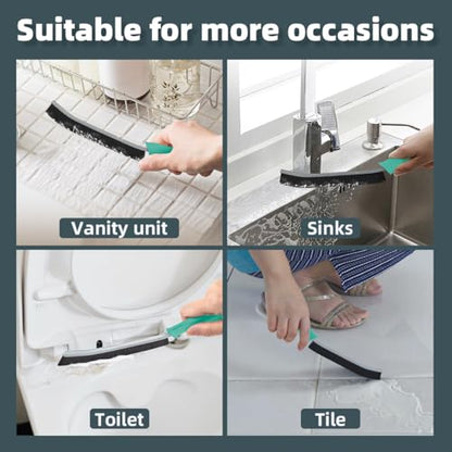 TQRR Toilet Brush, 4Pcs Bathroom Cleaning Brush, Toilet Scrubber, Deep Toilet Bowl Brush with Hanging Hole, Multifunctional Gap Cleaning Brush, Bristles for Kitchen Sinks, Tub,Shower (4, Mint) - color: Mint