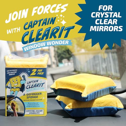 Sponge - Window Cleaner Tool for Car Windshield, Mirrors, Glass - Non-Scratch, Super Absorbent Window Cleaning Sponges - Car Cleaning Supplies 2-Pack - 6 X 4.5 X 2 in