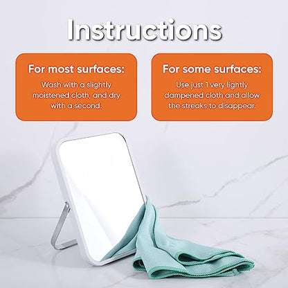 Superio Microfiber Glass Cleaning Cloth, Mirror & Window Miracle Cloth Lint & Streak Free, Washable, Large Eco-Friendly for Electronics, Cars, Tv Screens, Glasses... - color: Green/Blue