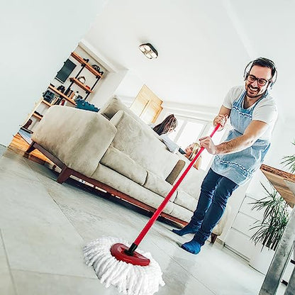Spin Mop Replacement Head Mop Refill Compatible with Oceda Triangle Swivel Mops Microfiber Swivel Mop Refill,Deep Clean,Machine Washable and Easy to Replace - color: White, size: 6 Count (Pack of 1)