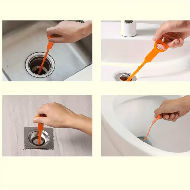 1 Pack Drain Snake Clog Remover, 20 Inch Flexible Hair Remover Tool Drain Hair Remover Easy Use Sink Clog Remover Shower Drain Cleaner Tool for Bathroom Kitchen Tub Pipe Cleaning