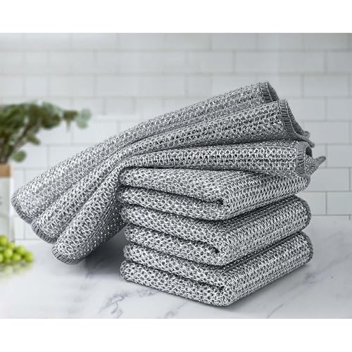 HIC Kitchen Multi-Use Non-Scratch Wire Cleaning Cloths, Set of 6 - style: Wire Cloths, Set/6