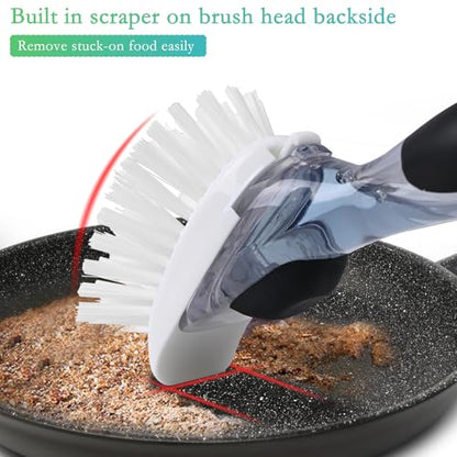 New Brush Refills for OXO New Soap Dispensing Dish Brush - 4 Pack Dish Brush Cleaning Soap Dispensing Head Replacement for Scrubber - color: 4-pack