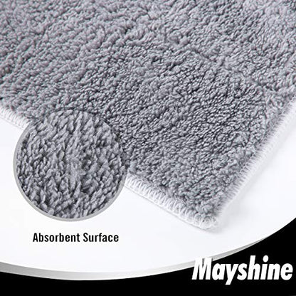 MAYSHINE 6 Pack Microfiber Head Flip Mop Refill Washable Pads Cleaning Replacement for Wet Mop and Dry Dust Mop, Machine Washable, 15.4 X 8.8 Inches, All Surface Cleaning - size: 6 Pack