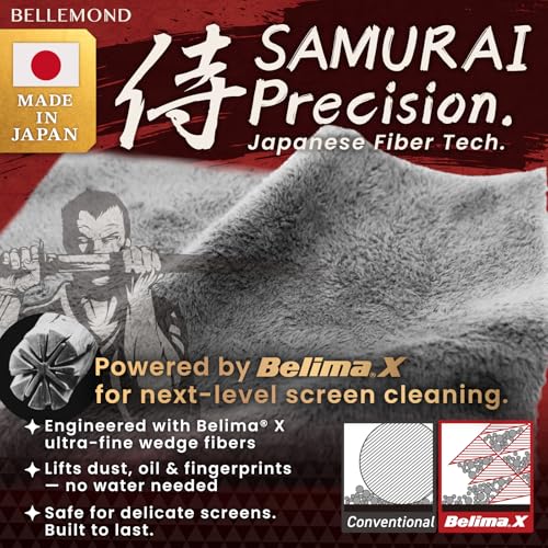BELLEMOND「Samurai Cloth」Japanese Microfiber Cleaning Cloth | Washable, Reusable, Lint Free Cloth for Phones, Laptops, Lenses, Screens & Electronics | Made in Japan | Small | 2 Pack - size: 2 Set - Small: 6” × 6”
