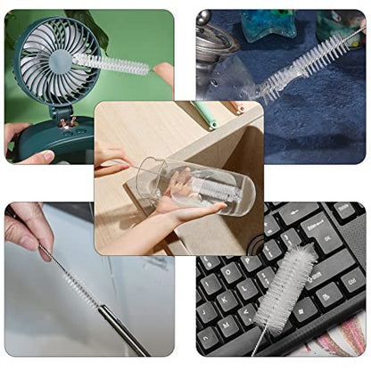 CiaraQ Bottle Cleaning Brushes, 8 Inch Nylon Tube Brush Set, Cleaner for Narrow Neck Bottles Cups with Hook, Set of 13pcs, White - color: White, size: 8.0 Inch (13pcs)
