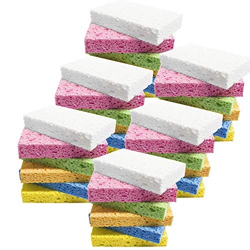 ARCLIBER Cleaning Sponge,Kitchen Sponges Pack,Non-Scratch Cellulose Sponge for Bathroom,Cars,Colorful Compressed Sponge (36 Pack) - color: Multicolor, size: 36