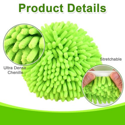 Mop Replace Head for O Cedar, Spin Mop Heads Replacements for Ocedar RinseClean 2 Tank Spin Mop, Chenille Duster for Ocedar Mop Include 3 Pack Microfiber Chenille Mop Pad for Ocedar Spin Mop - size: for Ocedar 2 Tank