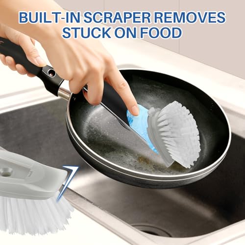 Dish Brush Refills 4 Pack, Grey Replacement BrushHeads Compatible with OXO Dish Brush & OXO DishScrubber - color: Gray