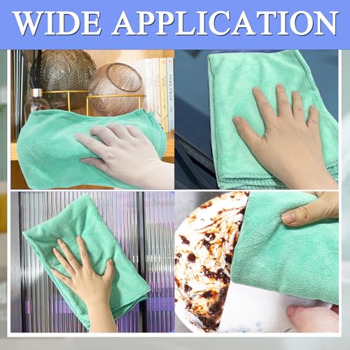 12 Pcs Extra Large Microfiber Cleaning Cloth, 20" x 30" Washable Reusable Large Floor Cloth Rags, Microfiber Towels for Mop Cleaning Office Bathrooms Housekeeping (Orange, Green) - color: Mixed Style 2