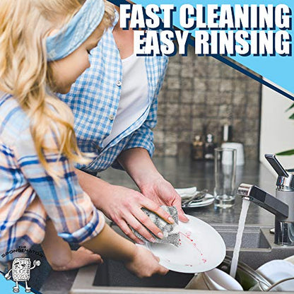 Kitchen Scrubbing Sponges - Heavy Duty Non-Scratch Scrubbing Cleaner Sponges in 1 Color - Multi-Surface Non-Metal Dish Scouring Scrubbers for Fast Cleaning. (6 Pack) - size: 6 Count (Pack of 1)