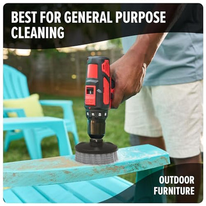 Dirt Devil Medium Bristle Cleaning Brush Set, 2 Piece, 2" and 3.5" Brushes Included, for Use on Showers, Porcelain and More, General-Purpose Cleaning, Scrubber Brush Drill Attachment for Cleaning - style: Medium Bristle Brush