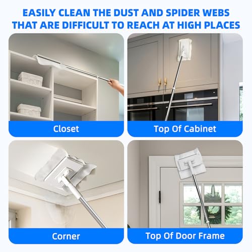 Press Grip Mini Mop for Tight Spaces – 39in Compact Handle, One-Click Zero-Touch Cloth Change Flat Map, Compatible with Tissues/Wipes/Old Cloths/Disposable Pads, Wet/Dry Cleaning (10 Reusable Cloths) - size: 39in Short Handle Mini Mop with 10 Reusable Clo