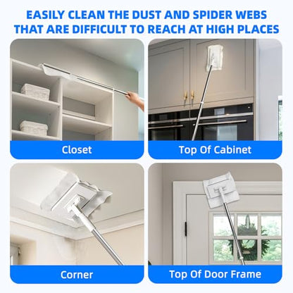 Press Grip Mini Mop for Tight Spaces – 39in Compact Handle, One-Click Zero-Touch Cloth Change Flat Map, Compatible with Tissues/Wipes/Old Cloths/Disposable Pads, Wet/Dry Cleaning (10 Reusable Cloths) - size: 39in Short Handle Mini Mop with 10 Reusable Clo