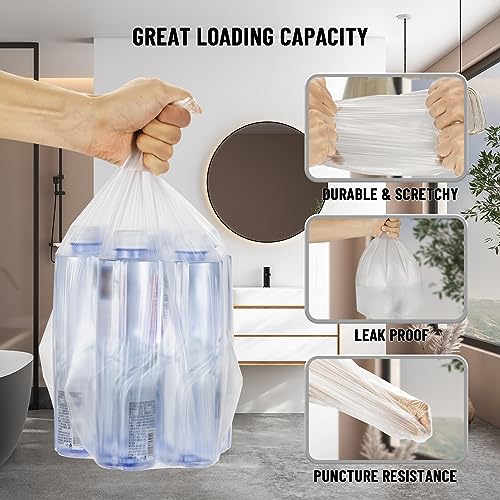 220Counts Small Trash Bags 4 Gallon, Flexible & Durable Small Garbage Bags, Unscented & Easy Tearing 4 Gallon Trash Bag for Kitchen, Bathroom, Bedroom, Office, Transparent,0.3Mil - style: 4 Gallon Transparent 220 Counts