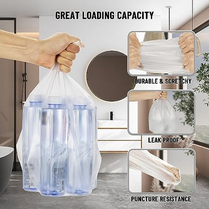 220Counts Small Trash Bags 4 Gallon, Flexible & Durable Small Garbage Bags, Unscented & Easy Tearing 4 Gallon Trash Bag for Kitchen, Bathroom, Bedroom, Office, Transparent,0.3Mil - style: 4 Gallon Transparent 220 Counts