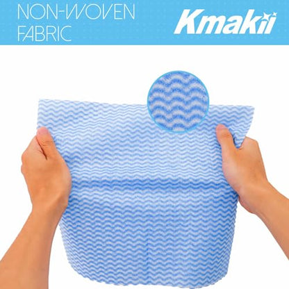 KMAKII Handi Wipe Reusable Cloths - Multi-Purpose Disposable Dish Cloths and Towels, Ultra Absorbent, Fast-Dry, Durable Cleaning Wipes for Kitchen and Home, Blue, 11.8 x 21 inches, Pack of 80 - color: Blue