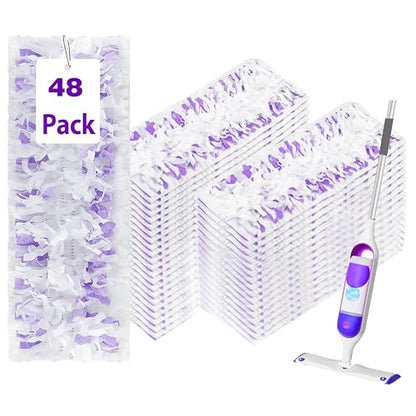 Pure Realm 48 Pack PowerMop Refills Pads for Swiffer PowerMop Multi-Surface Mops and PowerMop Wood Mops，Disposable mop Pads Replacement for Floor Cleaning. - color: Purple 48 Mop Pads