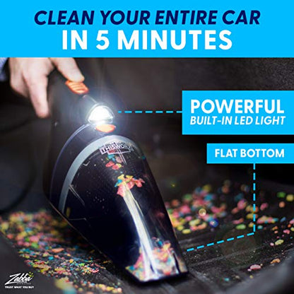 ThisWorx Car Vacuum Cleaner 2.0, Portable Handheld Mini Vacuums Cleaner W/ 16ft Cord, LED Light, Bag, & Attachments- Small Vac for RV, Boats, Travel, Car Accessories, Lightweight