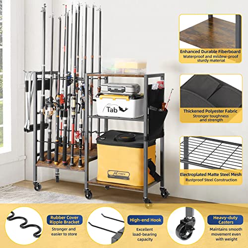 Olakee Broom Mop Holder and Fishing Rod Holder