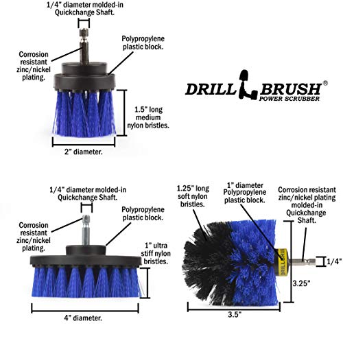 Drill Brush – Drill Brush Attachment – Drill Brush Power Scrubber – Drill Brush Set – Drill Brush Attachment for Cleaning – Drill Brush Kit – Cleaning Drill Brush – Carpet Drill Brush - color: Blue