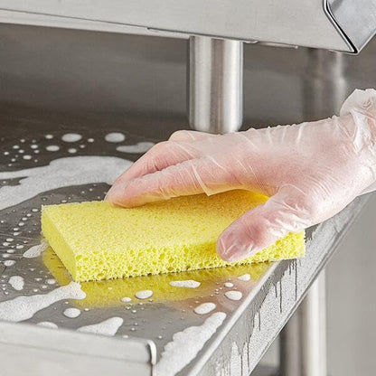 Nechtik Large Yellow Cellulose Sponge for Kitchen Cleaning, Absorbent Utility Scrubbing Sponge 7.5" x 4" x 1.75"