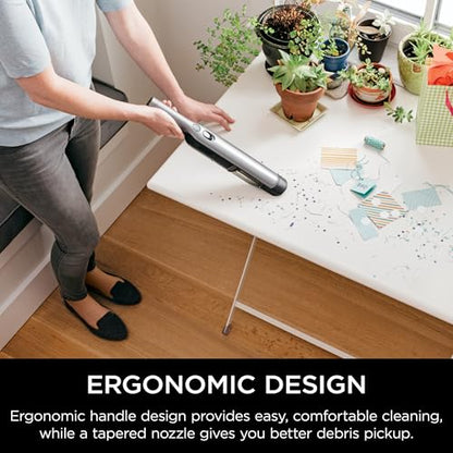 Shark WV201 WANDVAC Handheld Vacuum, Lightweight at 1.4 Pounds with Powerful Suction, Charging Dock, Single Touch Empty and Detachable Dust Cup,Graphite, Slate - color: Slate