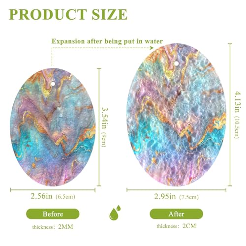 YETTASBIN Marble 3PCS Wood Pulp Scrub Sponges, Reusable Absorbent Household Cleaning Sponge Non-Scratch Kitchen Dish Sponges, Multi-Surface Safe Scrubber for Nonstick Pans, Pots