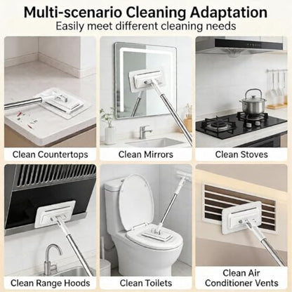 Hands Free Multi Purpose Flat Mop - Lazy Cleaning & Face Towel, Hands Free Flat Mop, Zero Touch Mini Grip Mops, Self-Locking Flats Compatible with Any Cloth, for Walls, Floors, Ceilings (37.41in) - color: 37.41in