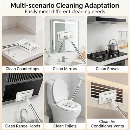 Hands Free Multi Purpose Flat Mop - Lazy Cleaning & Face Towel, Hands Free Flat Mop, Zero Touch Mini Grip Mops, Self-Locking Flats Compatible with Any Cloth, for Walls, Floors, Ceilings (53.1in) - color: 53.1in