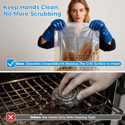 4 Pack Extra Large Oven Rack Cleaning Bags (31.4''X39.3'') – Heavy Duty Reusable Deep Soak Bags for BBQ Grill, Easy Oven Rack Cleaner for Home Kitchen, Removes Grease & Grime - size: 4 Packs 31.4''*39.3''