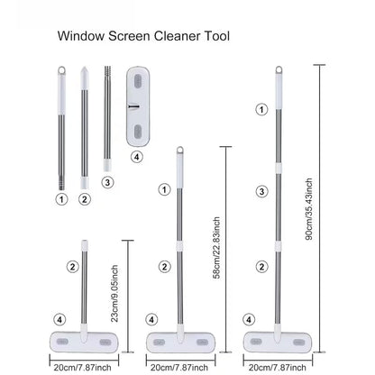 Boolavard Magic Window Cleaning Brush with a Telescopic Handle, Screen Cleaning Tool, Reusable Pet Hair Remover, Household Window and Door Cleaning Brush, Cleaning Supplies, Cleaning Tools