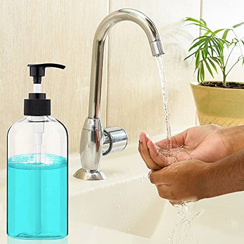 Empty Plastic Pump Bottles Dispenser 2 Pack 32oz/ 1 Liter Portable Clear BPA-Free Cylinder Shampoo Lotion Hand Pump Bottle Durable Refillable Containers (Clear, 32 Oz, 2 Pack) - size: 32 Oz, 2 Pack