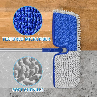 Reusable Mop Pads for Enspoway Dust Mop - Double-Sided Microfiber Chenille Refills for Kitchen Bathroom Tile Cleaning - Washable Absorbent Pads for Hardwood Laminate Floor Cleaning Only for B0FRDZDTMP - size: 15" Mop Pads