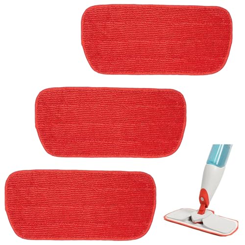 3 Pack Microfiber Mop Pads for OXO Good Grips Spray, Reusable & Washable, Mop Not Included, Red