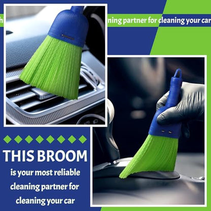 Domensi 1 Pcs Whisk Broom Poly Fiber Handheld Brush Hand Brush Outdoor Car Broom with Hang Hole for Cleaning Inddoor Porches Floors Decks Driveways Dirt Dust